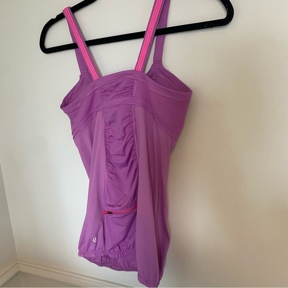 LULULEMON Speed Up Tank Pink Lilac Size 4 Zippered Pocket Luxtreme - Picture 8 of 8